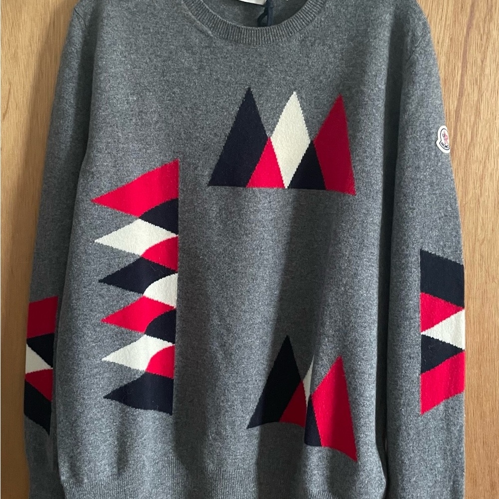 NWT MONCLER Men’s Mountain Peaks Knit Sweater Girocollo Tricot XXL